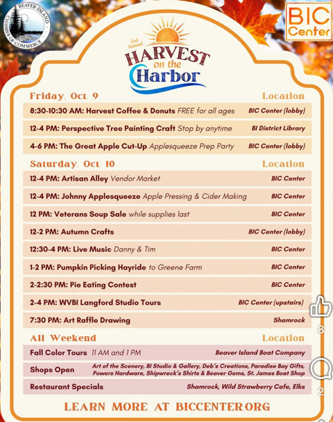 Harvest on Harbor 26 Schedule